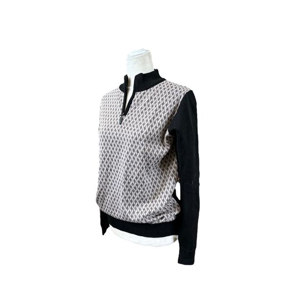 Studio by Omega Men’s Small Diamond Pattern Knit Mock Sweater - Picture 2 of 9